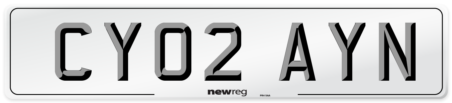 CY02 AYN Number Plate from New Reg